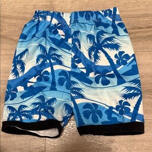 Blue Tropical Print Shorts